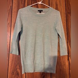 J. Crew Aqua Knit Crewneck Lightweight Wool Sweater